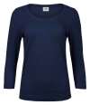 T460 460 Tee Jays Ladies Stretch 3/4 Sleeve T-Shirt Navy colour image
